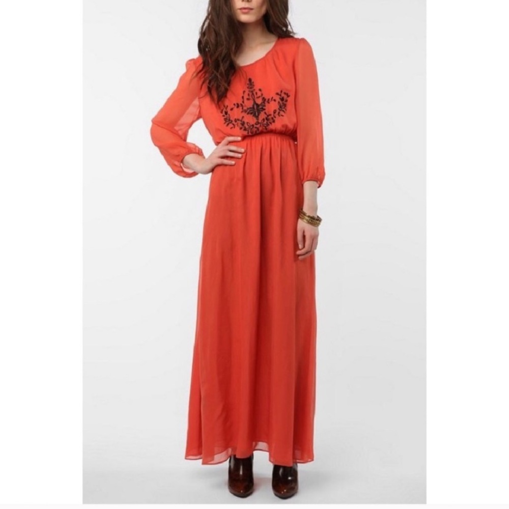 Piplette Alice Ritter Orange Embroider Dress